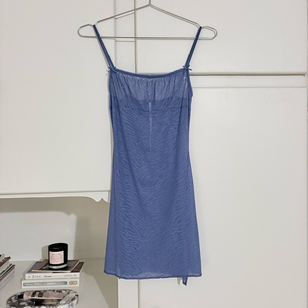 Are You Am I Nique Zebra Dress in Azure Blue XS NEW